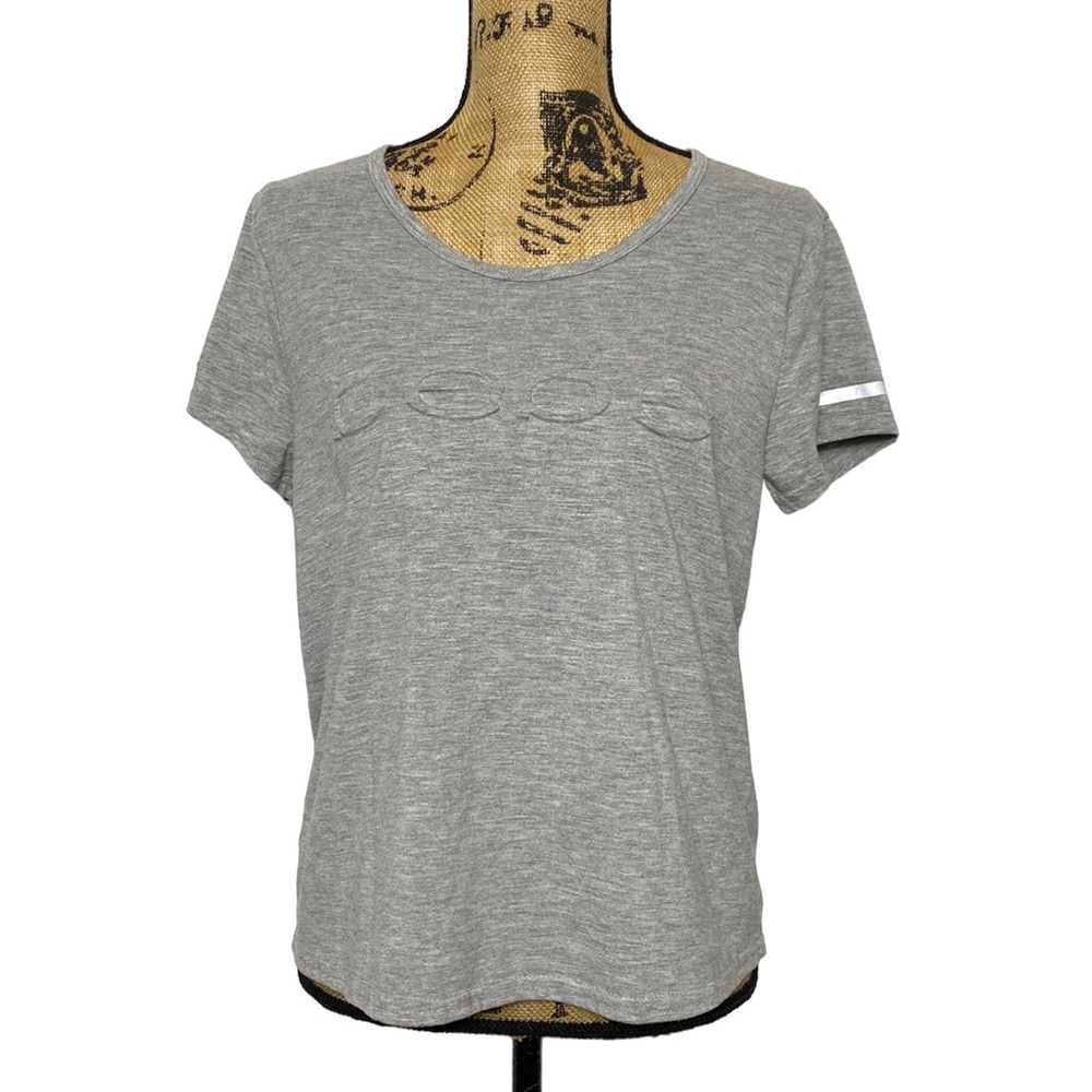 Y2K Grey Short Sleeve Mesh Back T-Shirt L